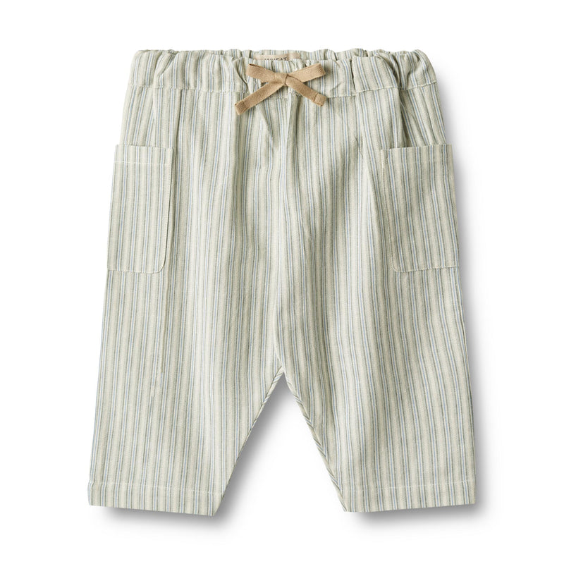 Wheat Trousers Arne aquablue stripe