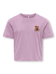 KidsOnly REX S/S PRINTED TOP JRS Mauve Teddy Bow