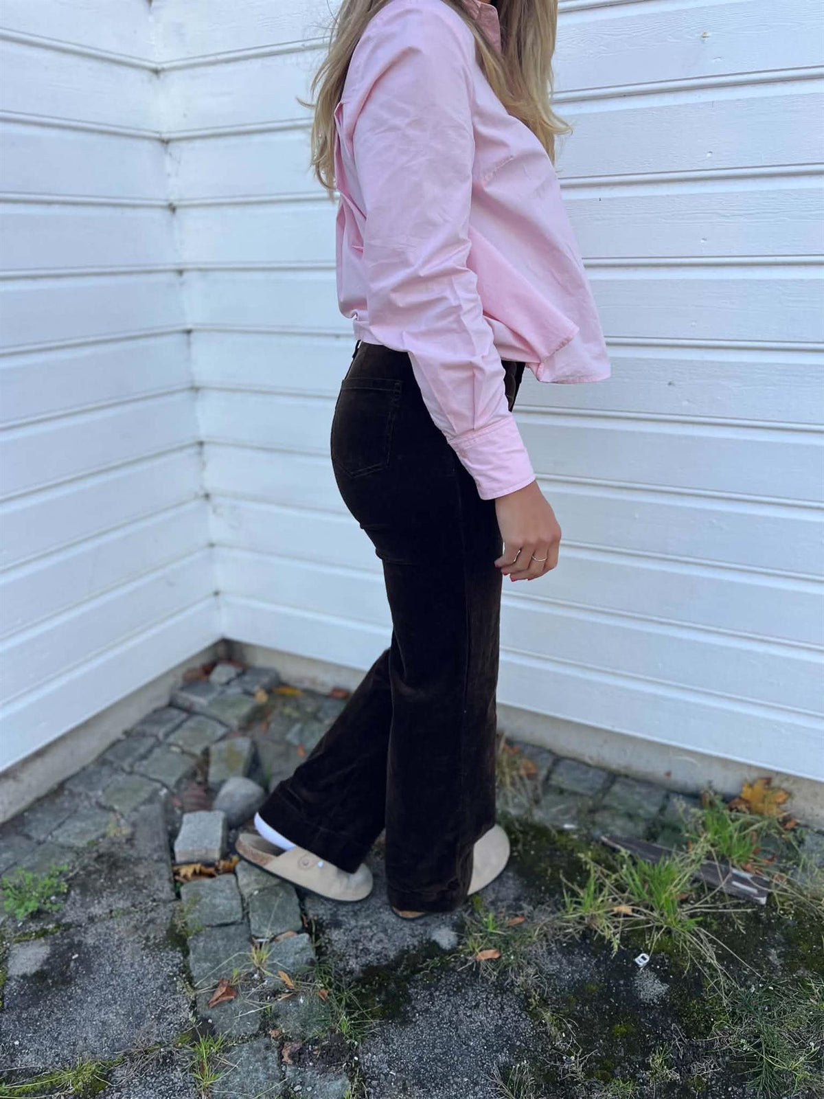 Cord Pocket Bukse Mørk Brun