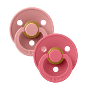 Bibs Round str 2 Natural Rubber Latex Dusty Pink/Coral