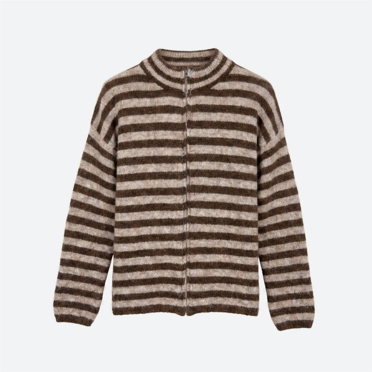STRIPE CARDIGAN CHOCOLATE