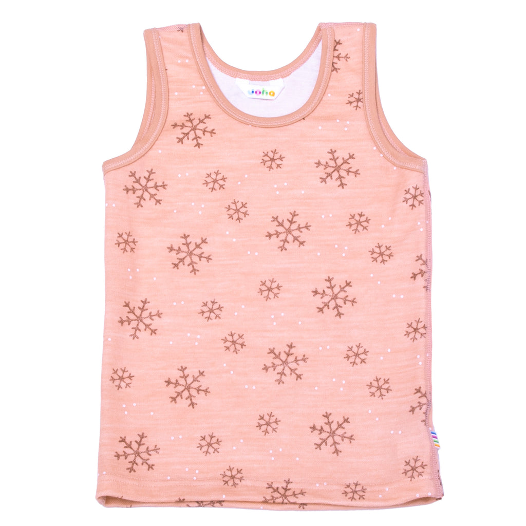 Joha Ull/Bambus Singlet Snowflakes Fersken