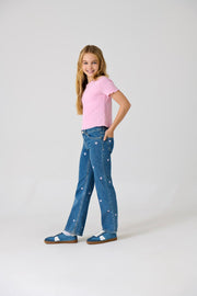 KIDS ONLY JUICY WIDE LEEG HEART EMB JEANS NOOS