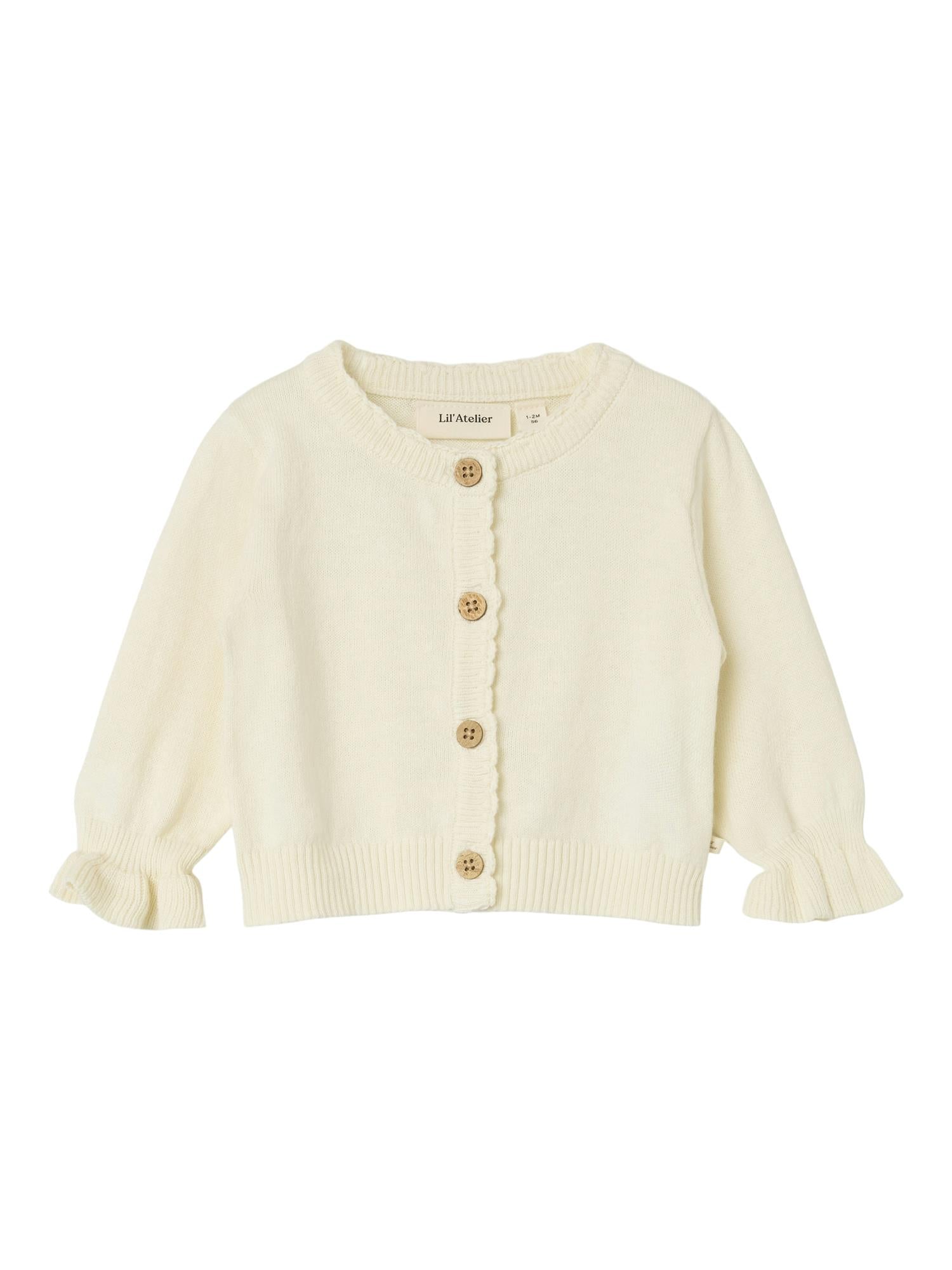 Lil Atelier Fauci Cardigan Baby Coconut Milk