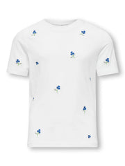 KETTY LIFE S/S O-NECK TOP Blue Flower