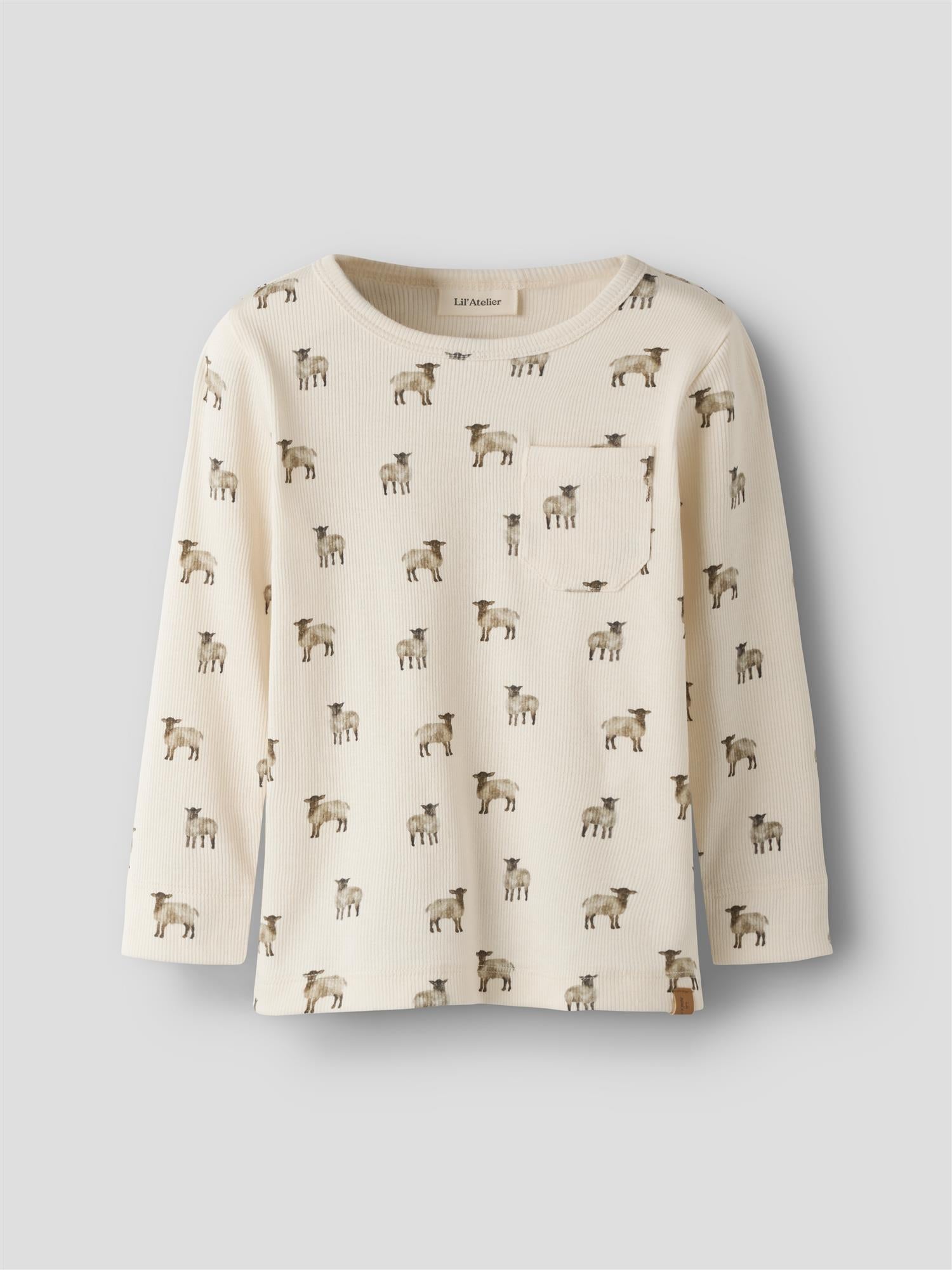 Lil Atelier Gavo Eko Ls Slim Top Sheep