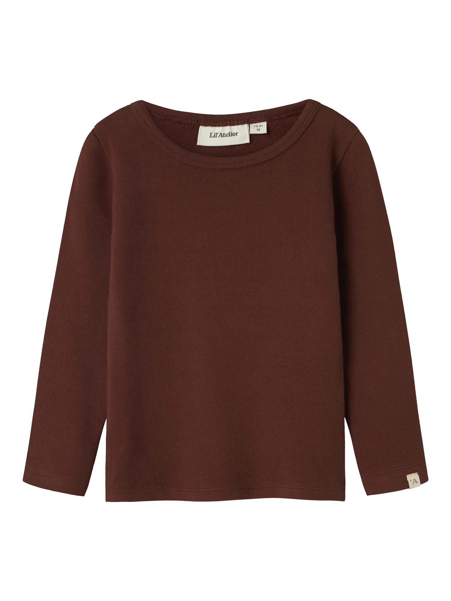Lil Atelier Thora HIR LS SLIM TOP Hot Chocolate