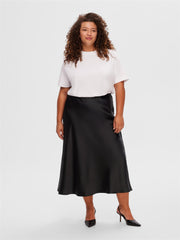 LENA HW MIDI SKIRT Svart