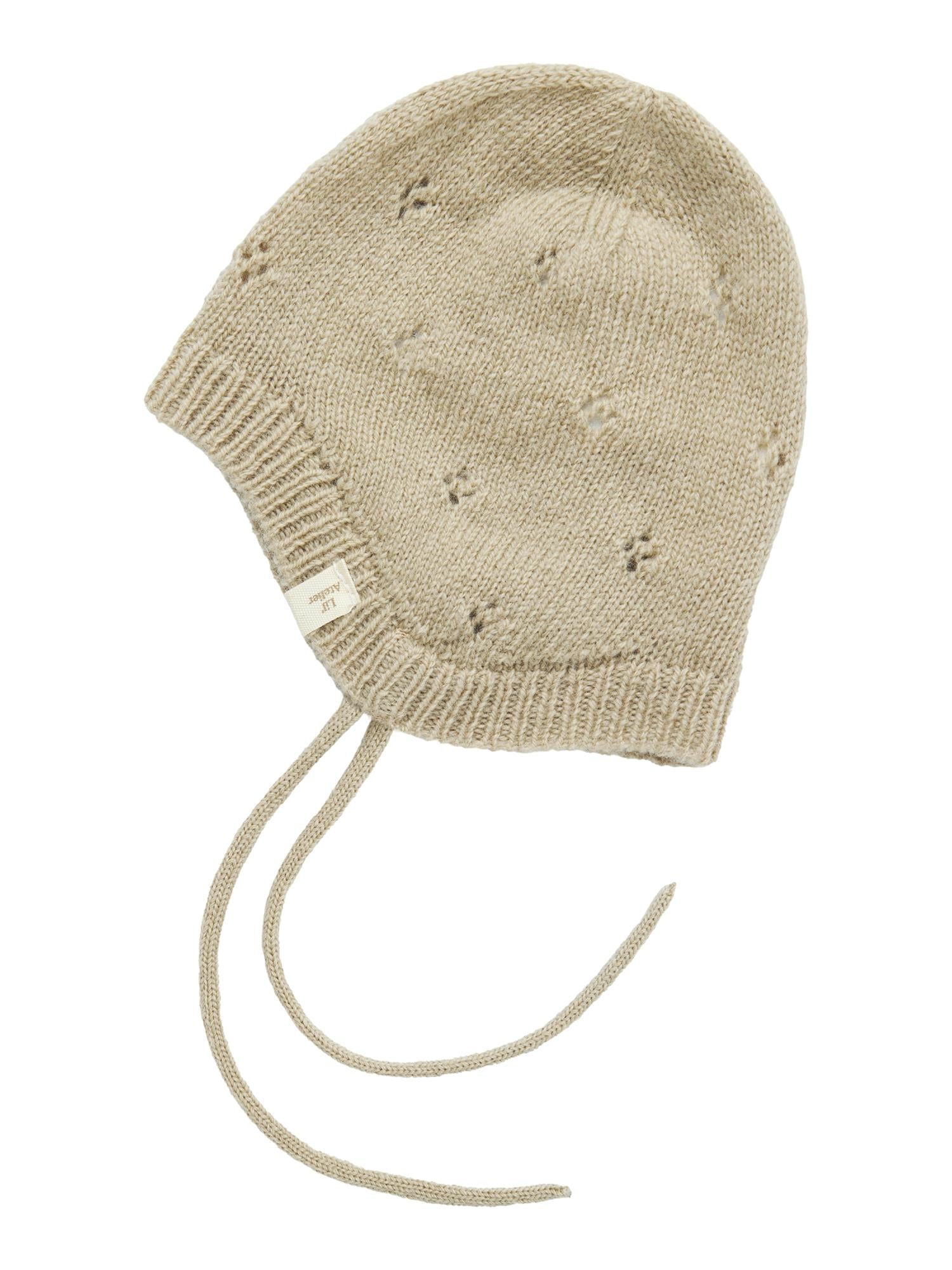 Lil Atelier Nalio Wool Knit hat Safari
