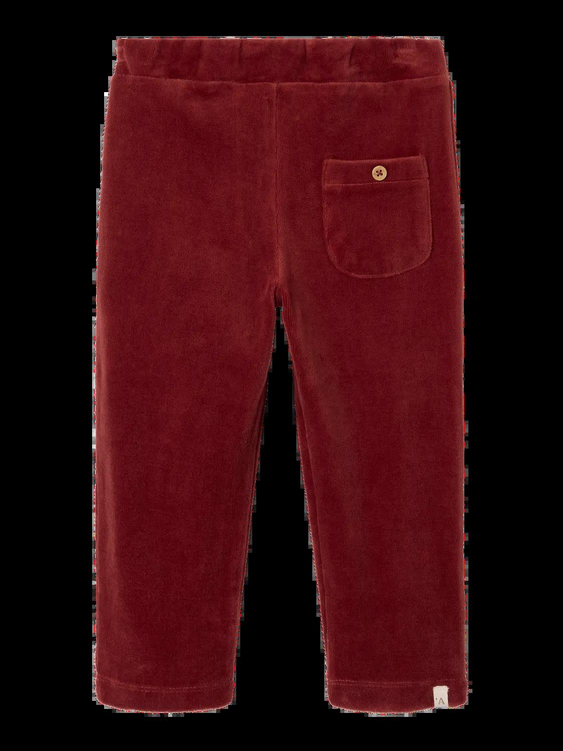 Lil Atelier Saga Velour Pants Spiced Apple