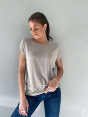 Pepper Basic T-skjorte Rund Hals Fango