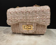 Prinsessefin Veske S Tweed Dusty Pink