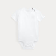 Ralph Lauren body kort-erm HVIT med lyseblå hest