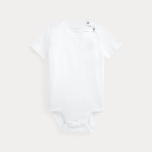 Ralph Lauren body kort-erm HVIT med lyseblå hest