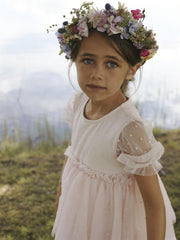 Lil Atelier Frilla Tull Dress Peach Blush