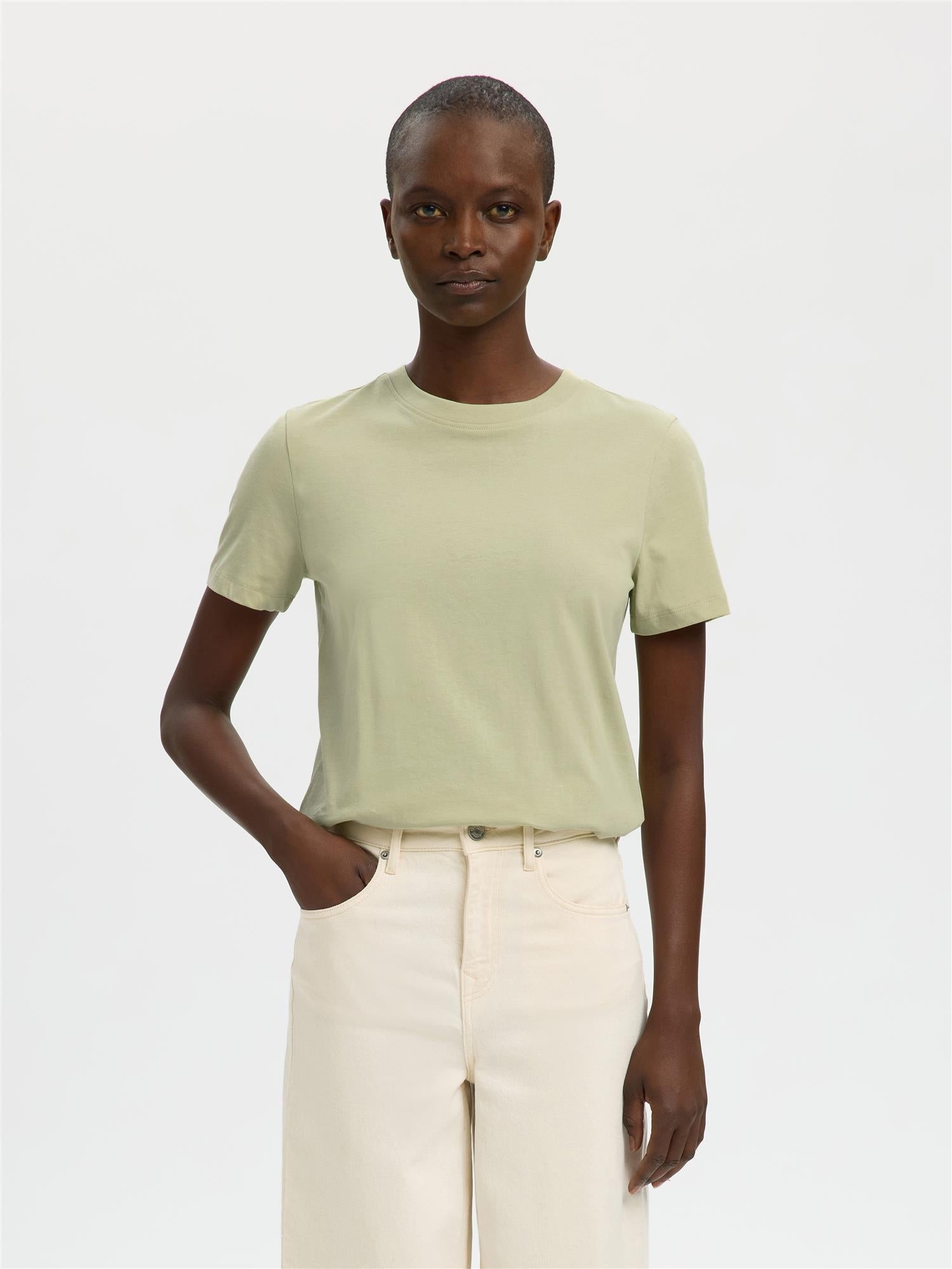 Selected MYESSENTIAL SS O-NECK TEE LINT