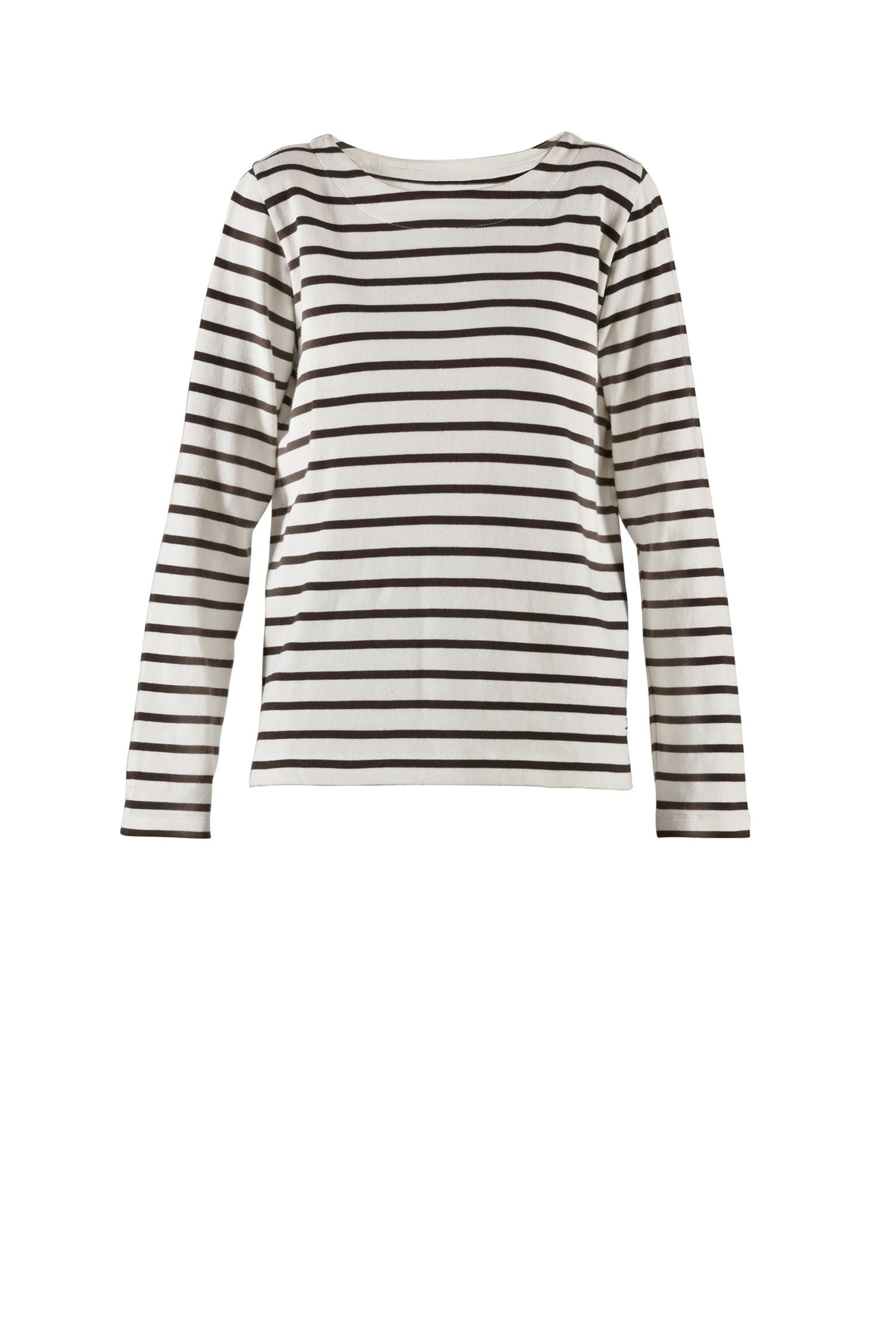 Blue Sportswear Donna striped Blouse Ecru w/Chocolate