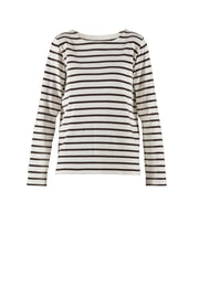 Blue Sportswear Donna striped Blouse Ecru w/Chocolate