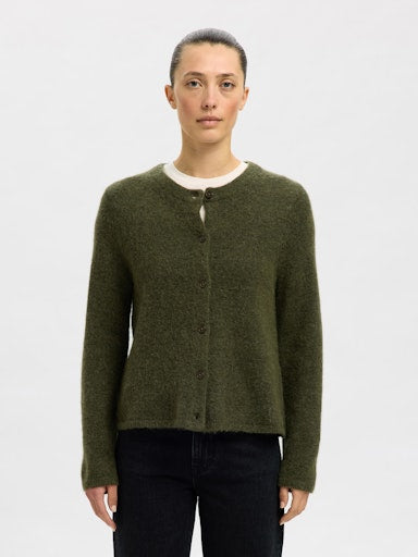 Selected LULU LS KNIT O-NECK Kalamanta/melange