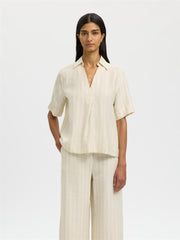 Selected MARIE 2/4 TOP Egret Stripes