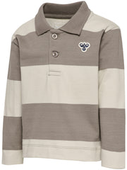 HUMMEL MINI LOOSE STRIPE POLO SHIRT ROCK RIDGE