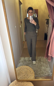 Selected RITA MW WIDE PANT FD Chocolate Chip