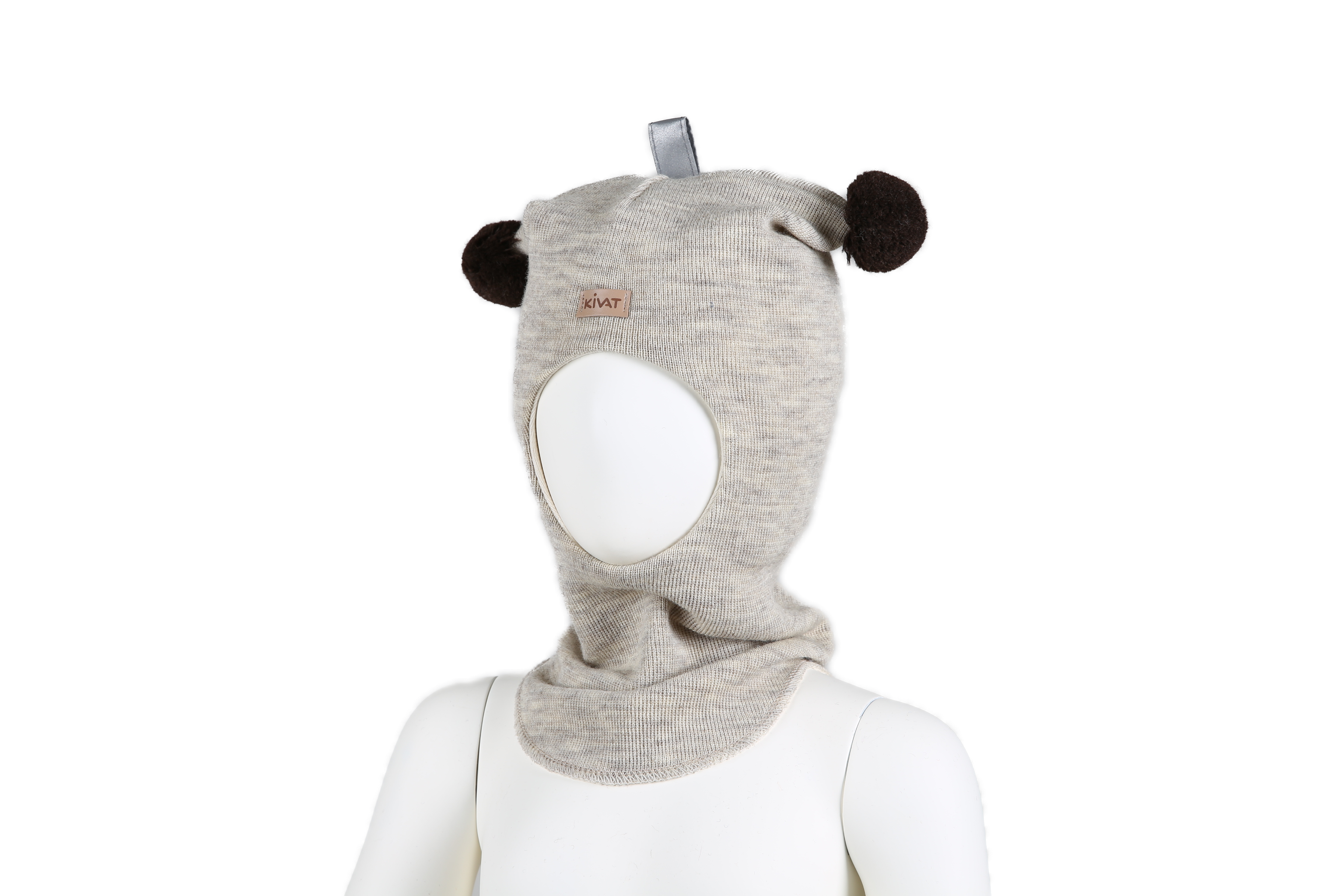 Kivat Balaclava Lue Sand m/brune dusker , skinnlapp