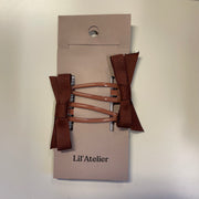 Lil Atelier Regitte Hair Clips 2pk Golden Brown