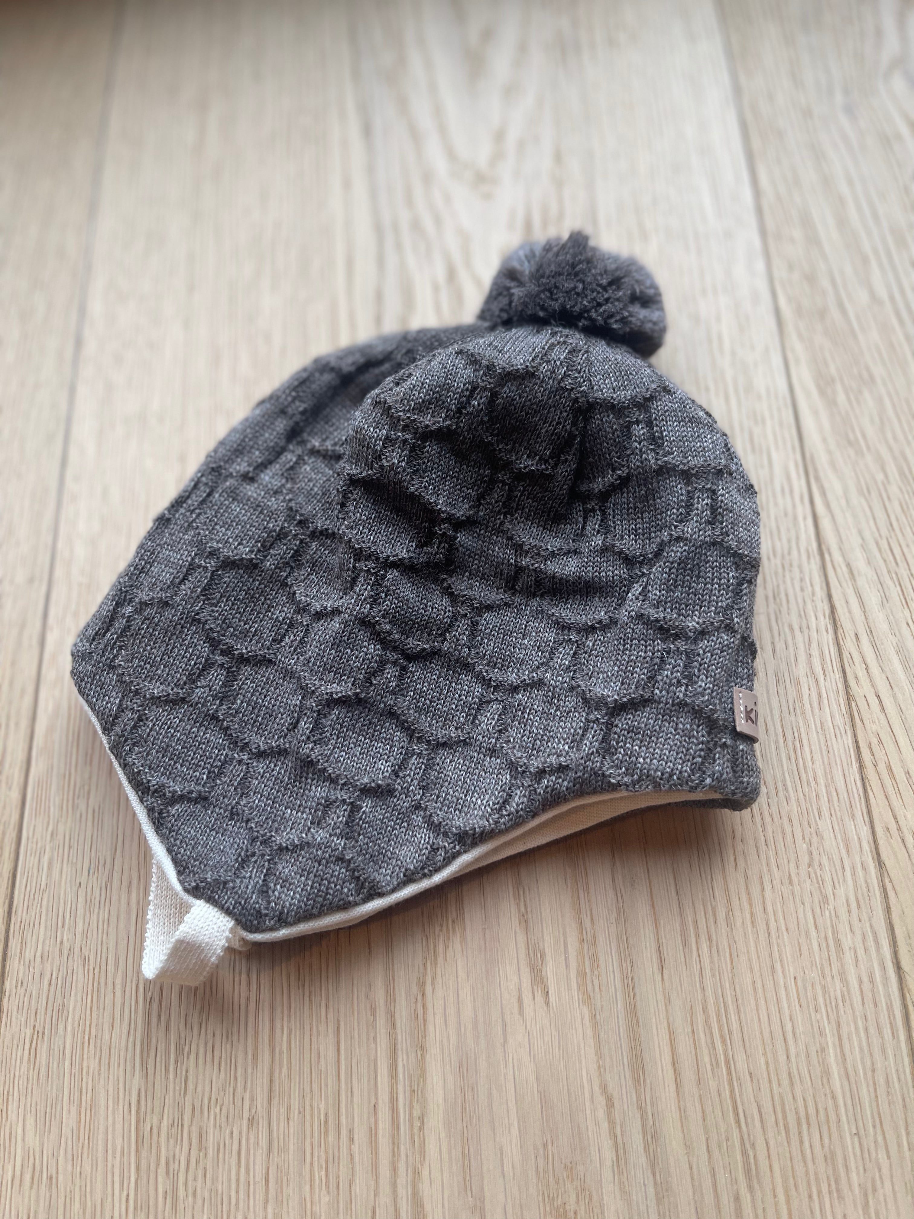 Kivat Knytelue Ull Struktur Brunmelert