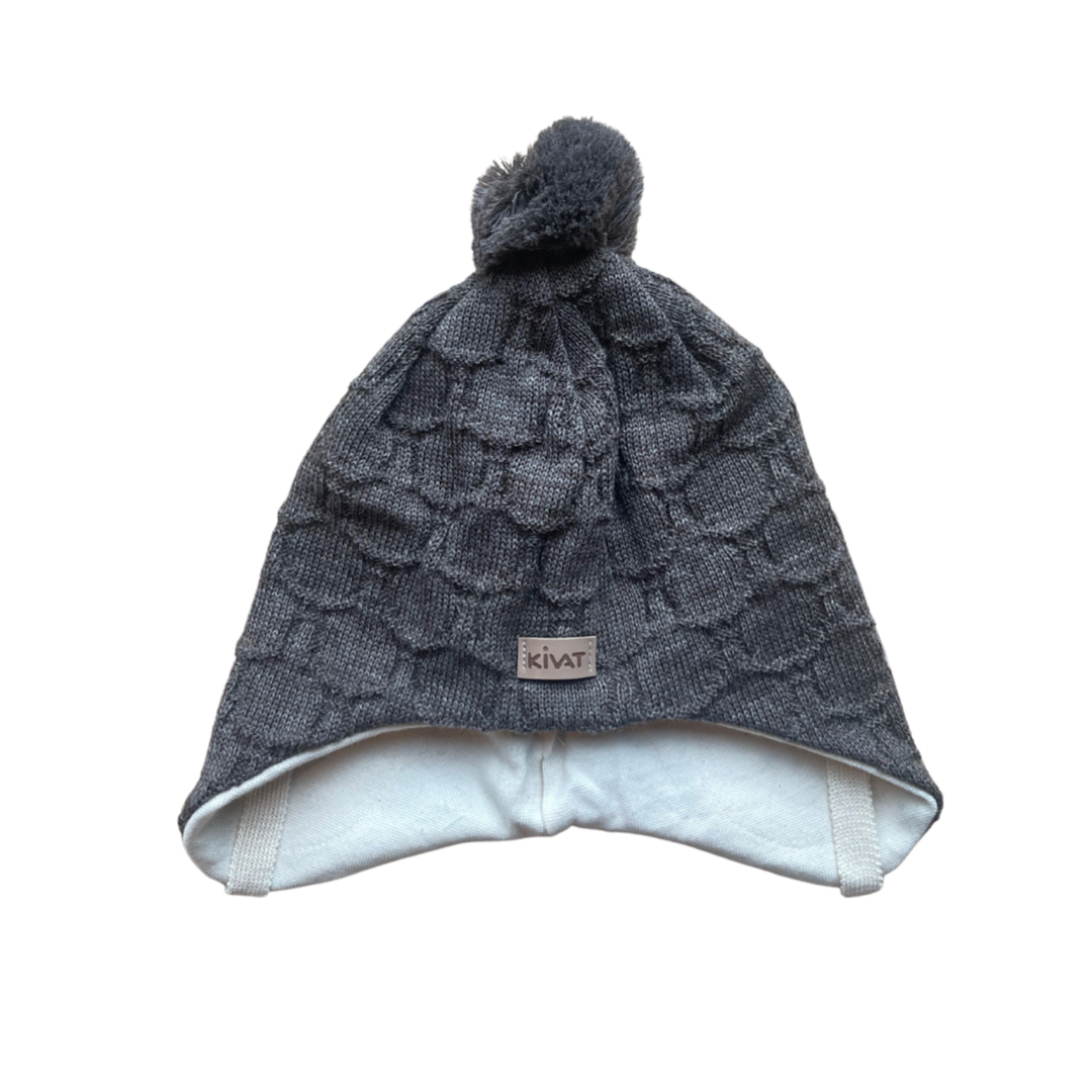 Kivat Knytelue Ull Struktur Brunmelert