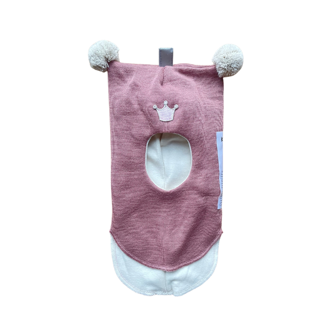 Kivat Balaclava Lue Ull Gammelrosa,beige dusk m/krone