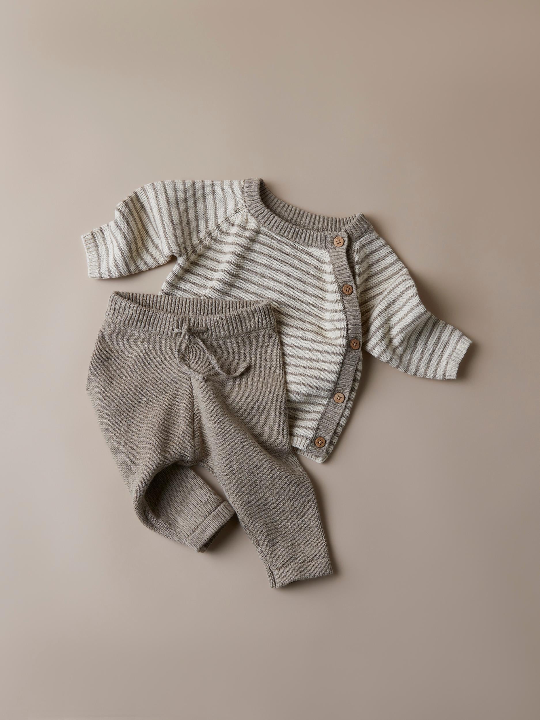 Lil Atelier Floro Knit Pants Chinchilla