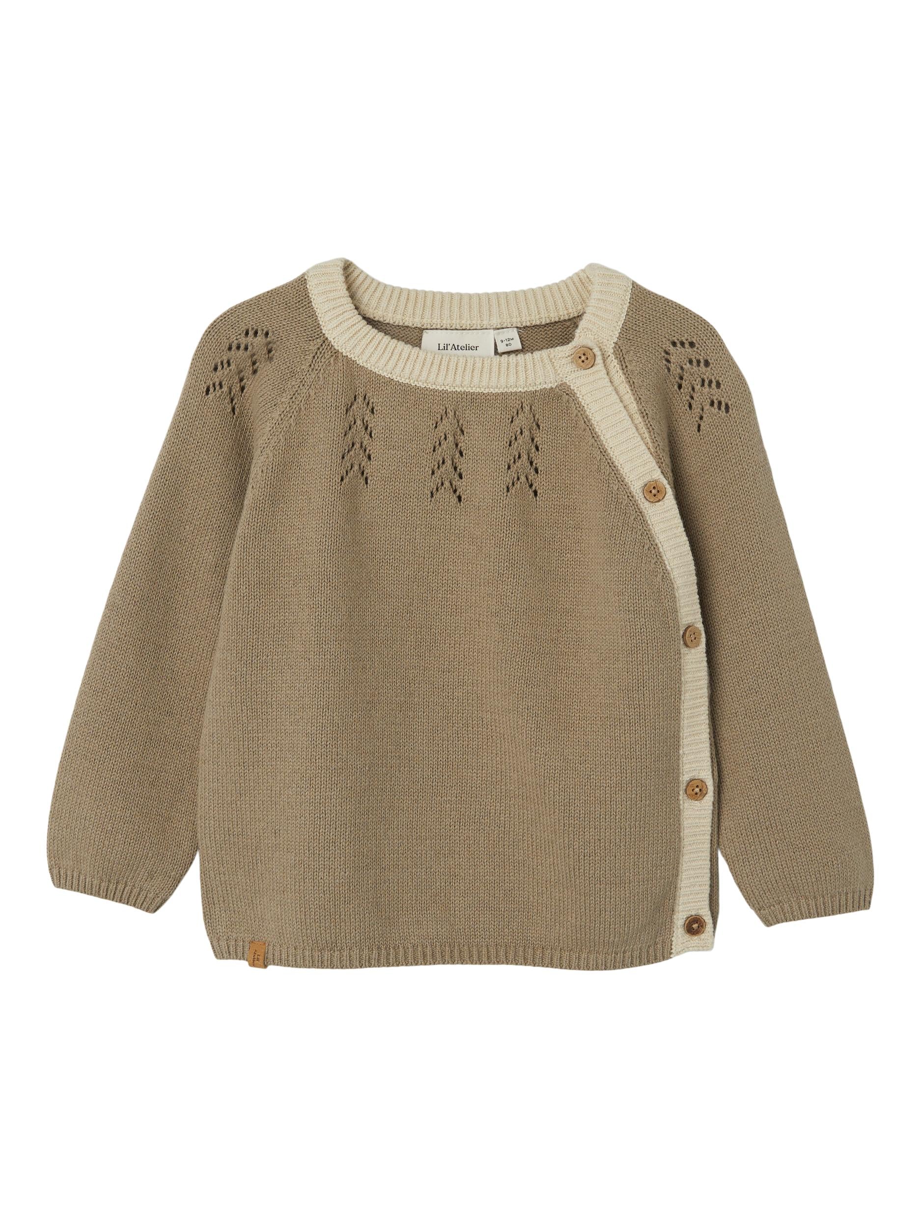Lil Atelier Floro Knit Wrap Knit Chinchilla
