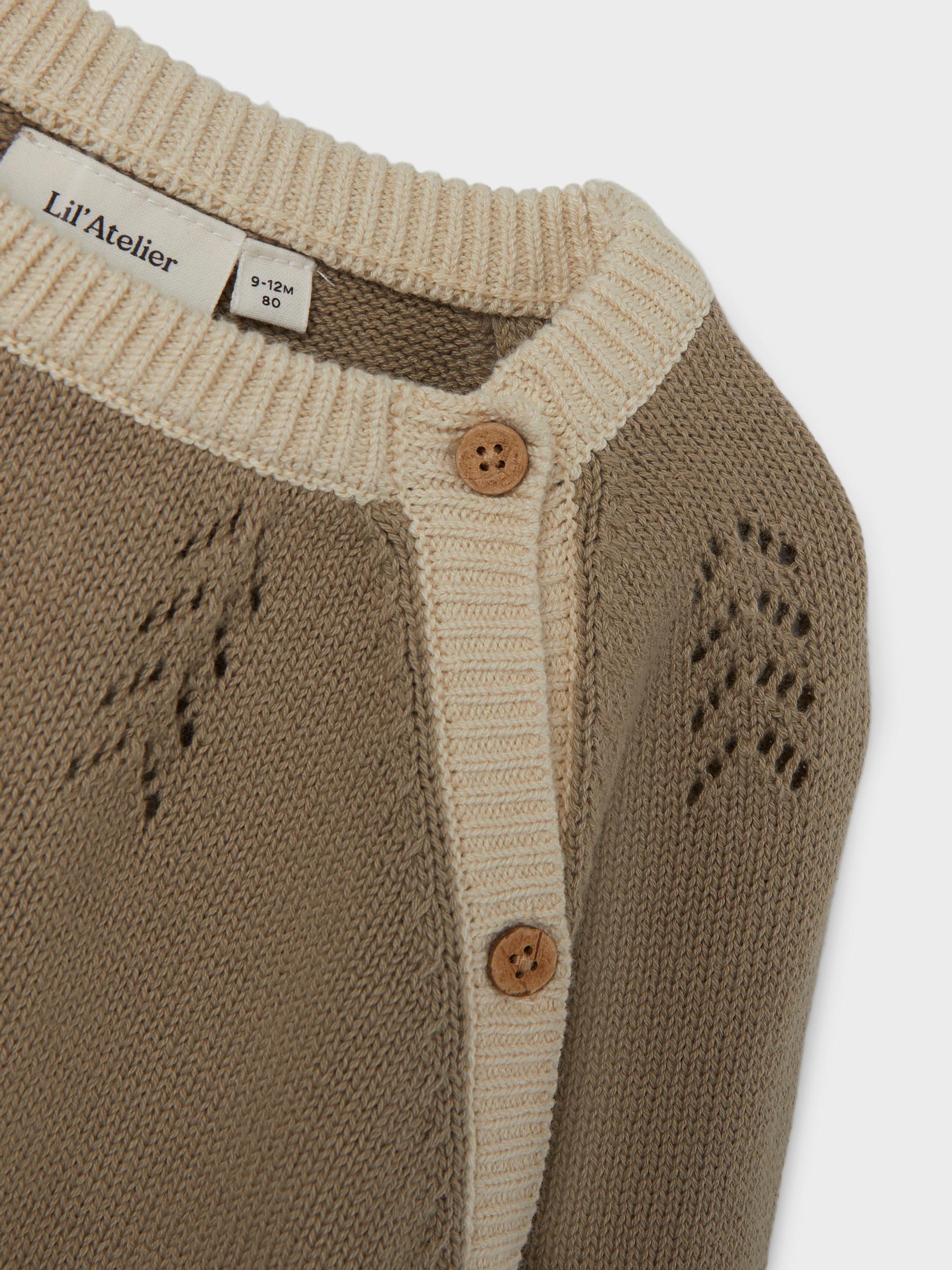 Lil Atelier Floro Knit Wrap Knit Chinchilla