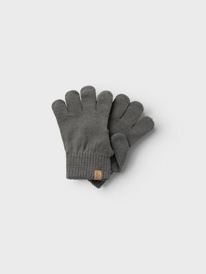 Lil Atelier Knit Gloves Pewter