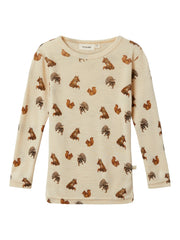 Lil Atelier Nimo skog Wool Top Sandshell