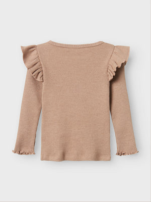 Lil Atelier Sophia Top Rubgy Tan