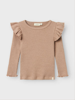 Lil Atelier Sophia Top Rubgy Tan