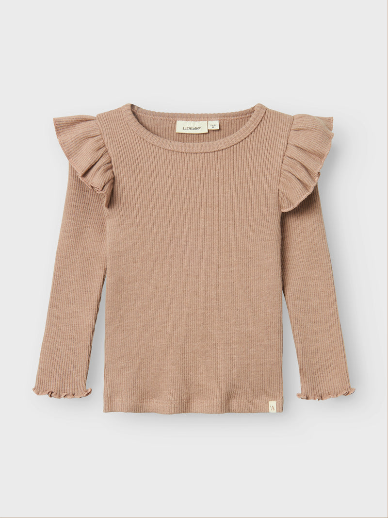 Lil Atelier Sophia Top Rubgy Tan