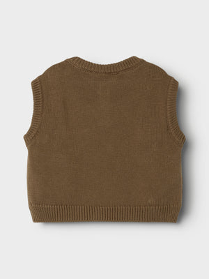 Lil Atelier Ramlo Knit  Small Vest Shitake