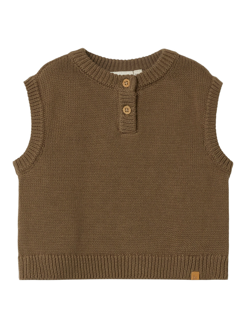 Lil Atelier Ramlo Knit  Small Vest Shitake