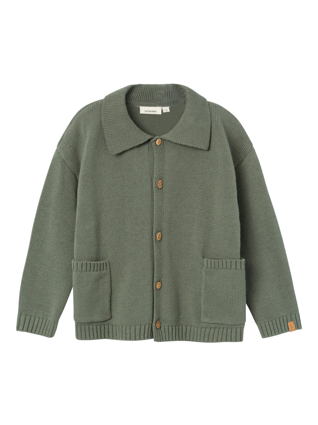 Lil Atelier Theo Knit Cardigan Agave Green