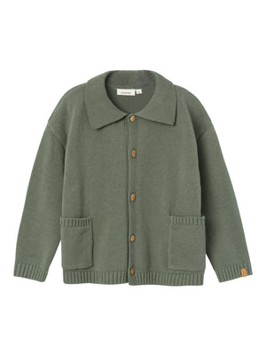 Lil Atelier Theo Knit Cardigan Agave Green