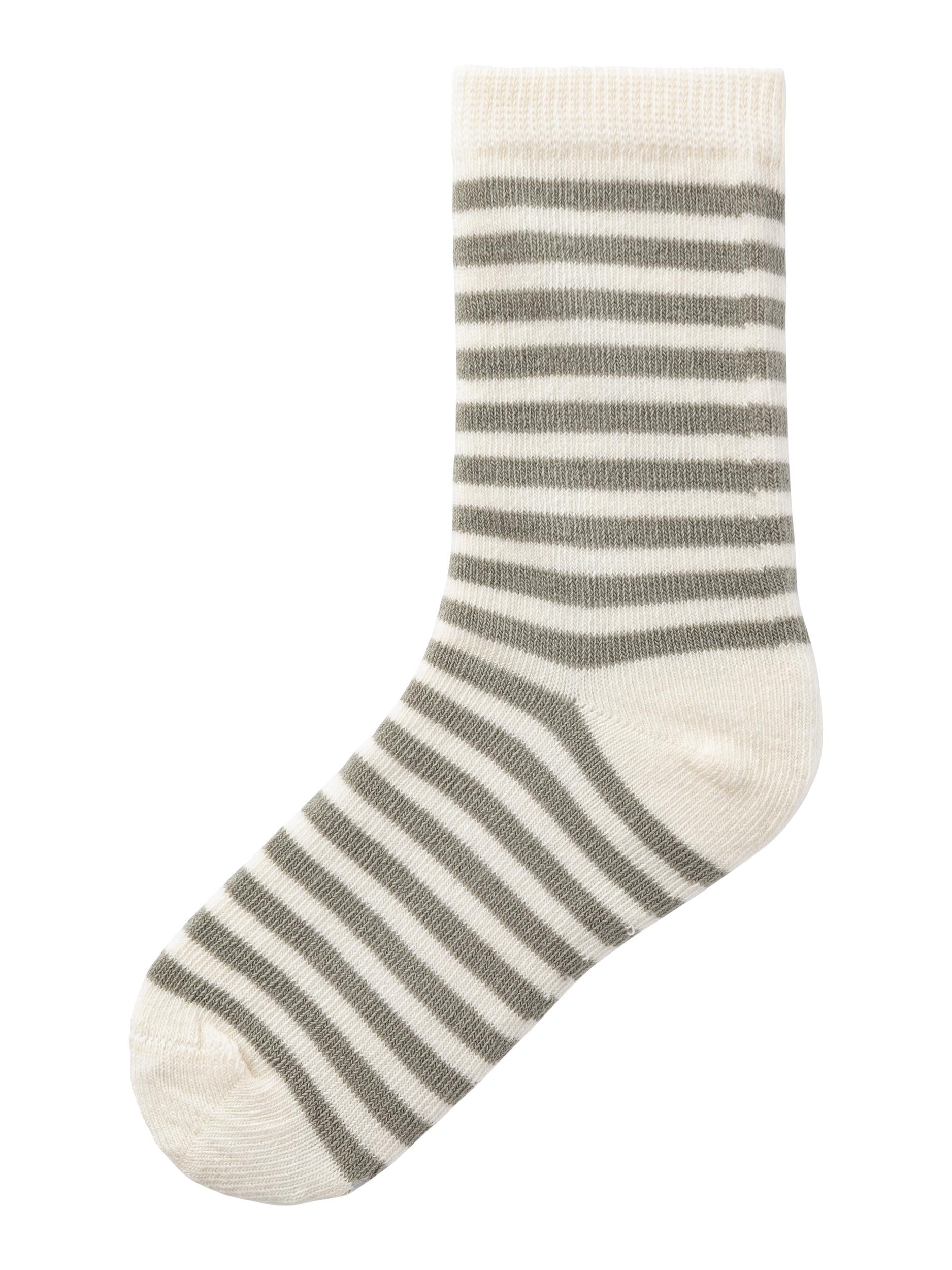 Lil Atelier Socks Love Stripe Dried Sage Dried Sage