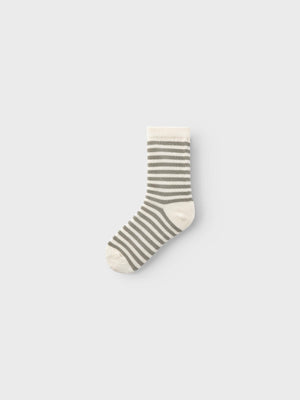 Lil Atelier Socks Love Stripe Dried Sage Dried Sage
