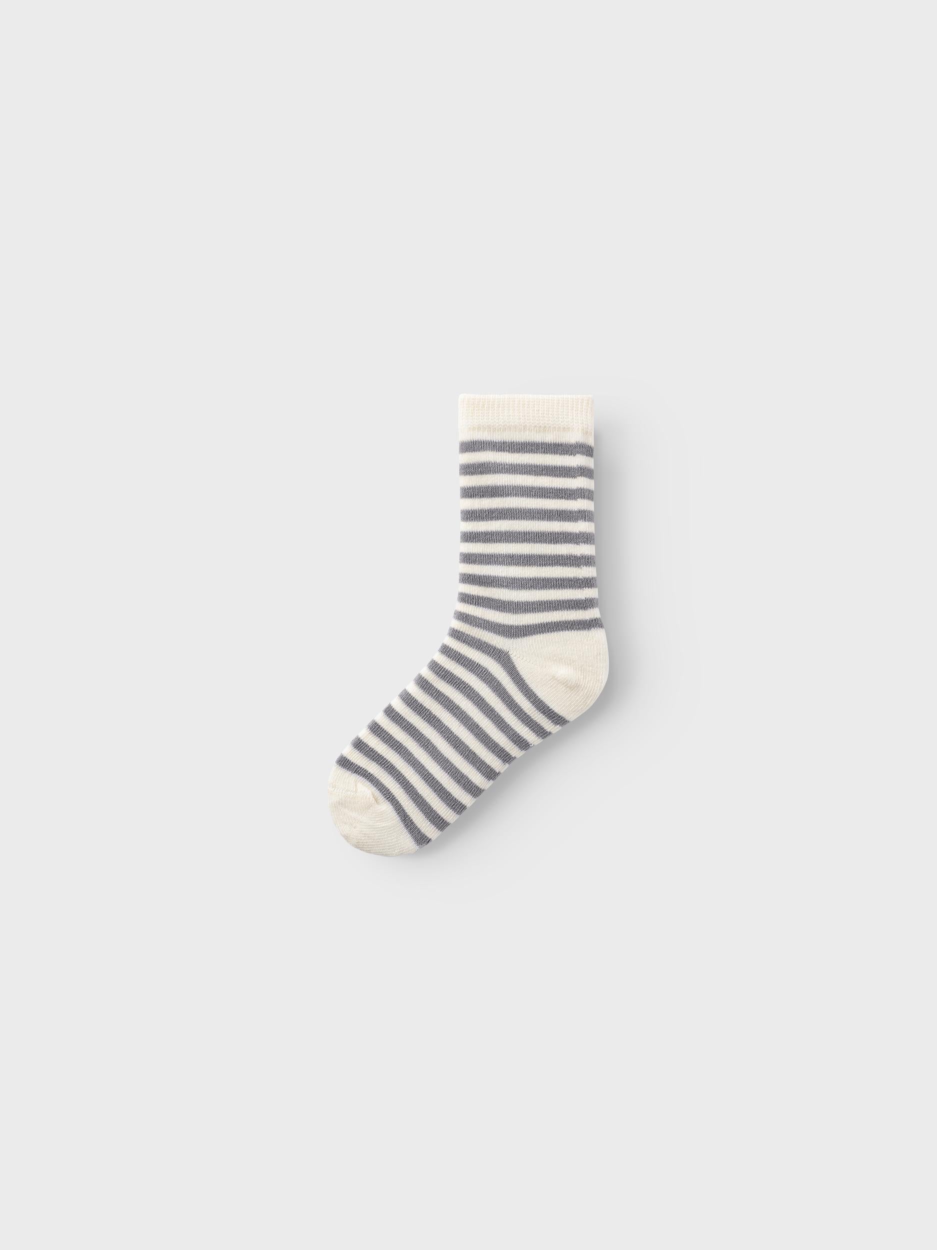 Lil Atelier Socks Love Stripe Silver Filligree