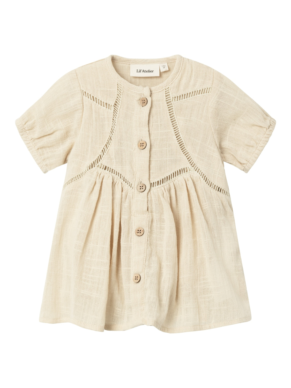 Lil Atelier Halla Dress Bleached Sand