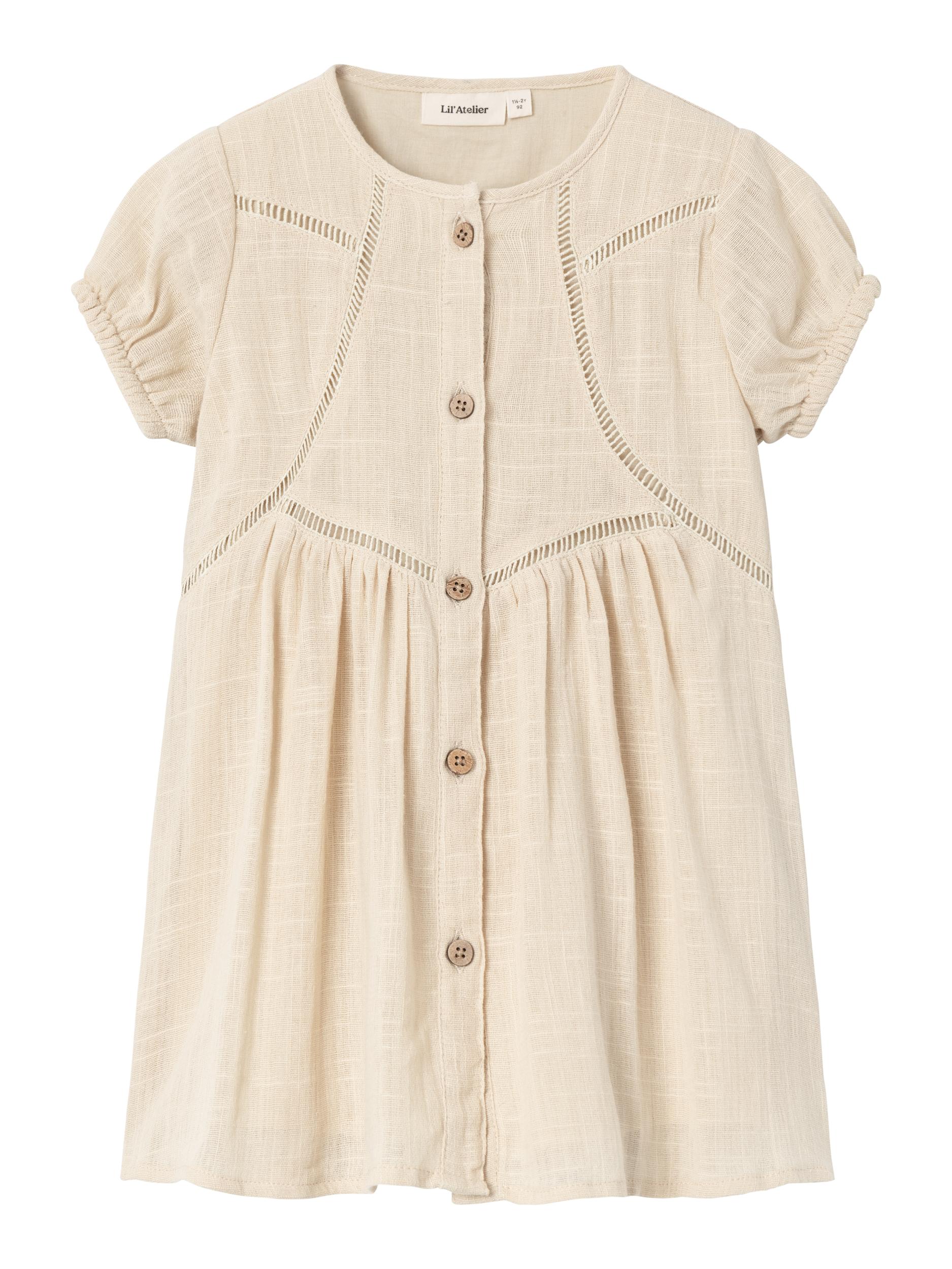 Lil Atelier Halla Big Dress Bleached Sand