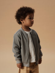 Lil Atelier Defne Sweat Cardigan Forest Fog