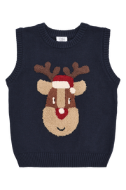 Princo Reindeer Vest More Navy